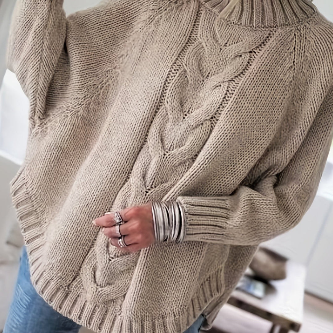 Corinne | Cozy High Neck Cable Knit Sweater
