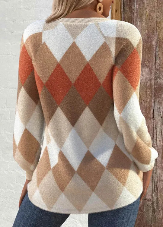 Sign | Checked Sweater with Button Detail