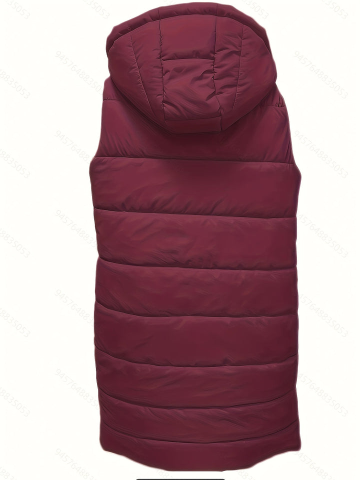 Helen | Long Padded Vest with Hood