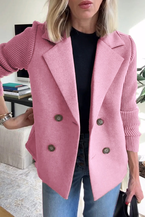 Lenora | Premium Chic Knitted Sleeve Blazer