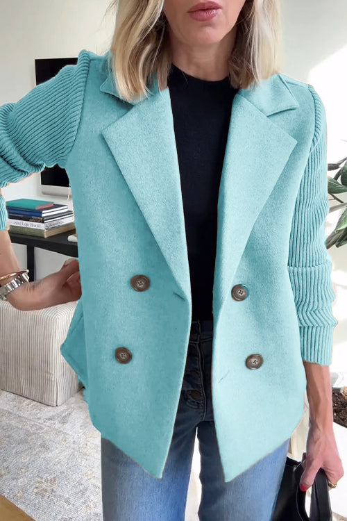 Lenora | Premium Chic Knitted Sleeve Blazer