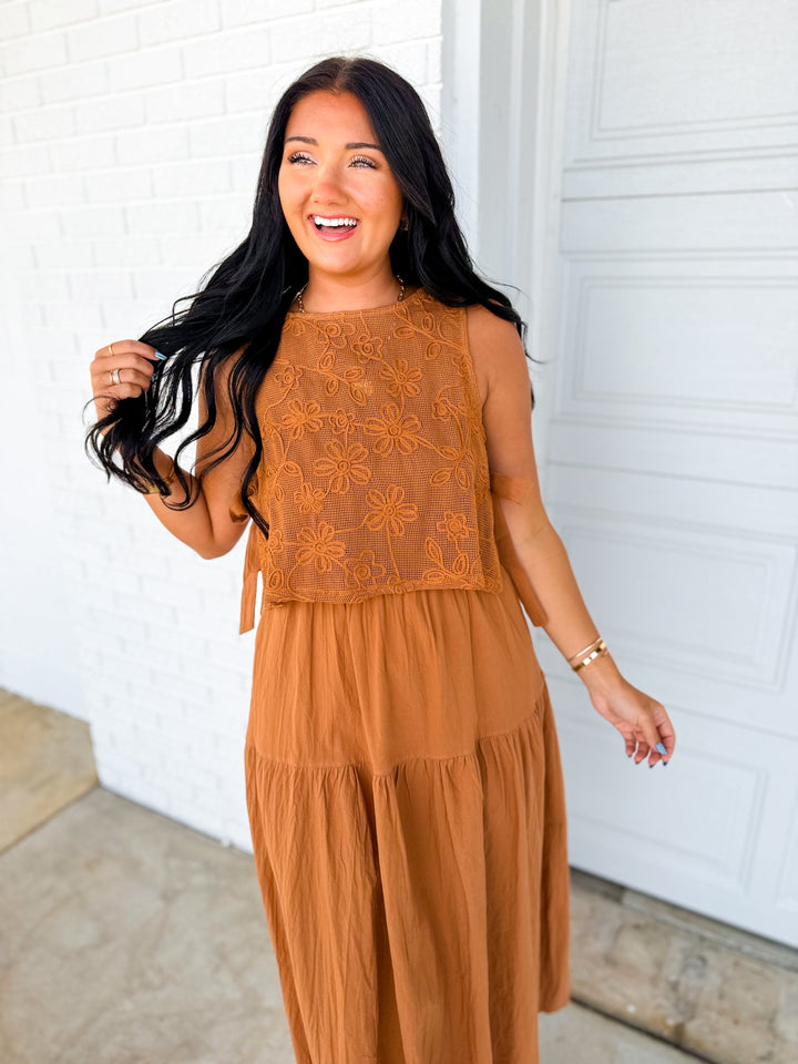 Leilani | Women's Set with Embroidery and Tiered Skirt