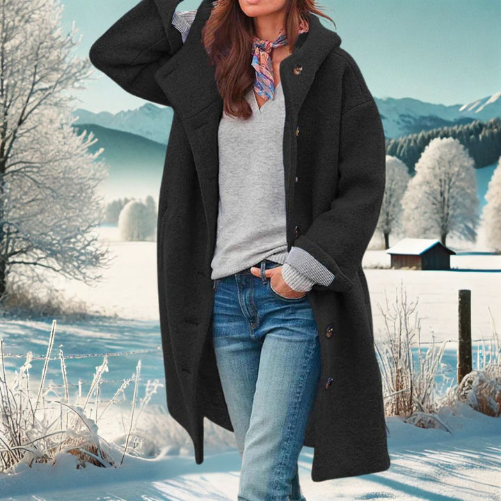 Ladies Hooded Teddy Longline Coat