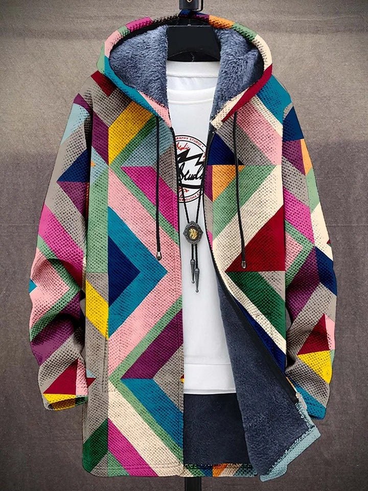 ELISE – GEOMETRIC COZY HOODED JACKET