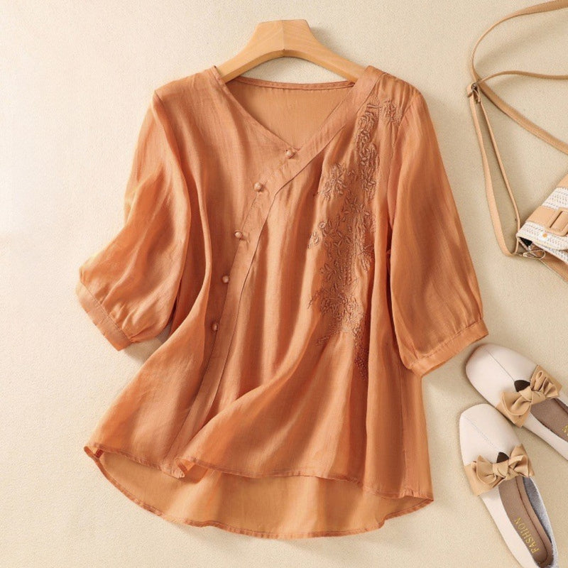 Stella - Asymmetrical Button Tunic
