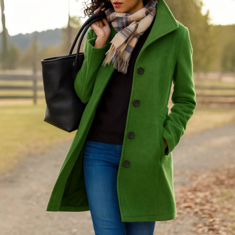 Ladies Classic Button Coat