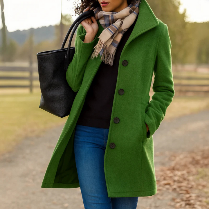 Ladies Classic Button Coat