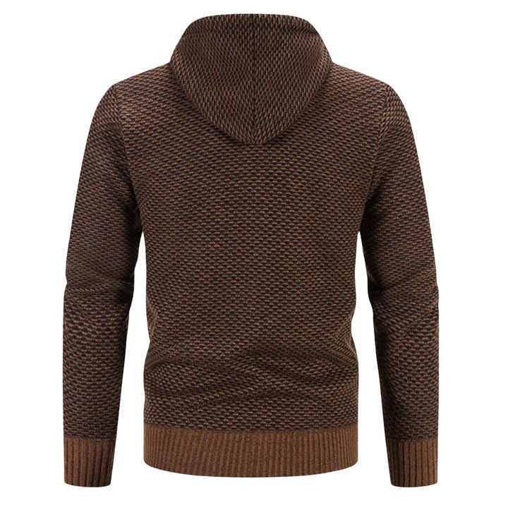 Men's Casual Zip-Up Knit Cardigan Hoodie
