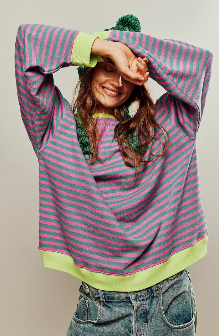 Stylish Striped Oversized Sweater for Women