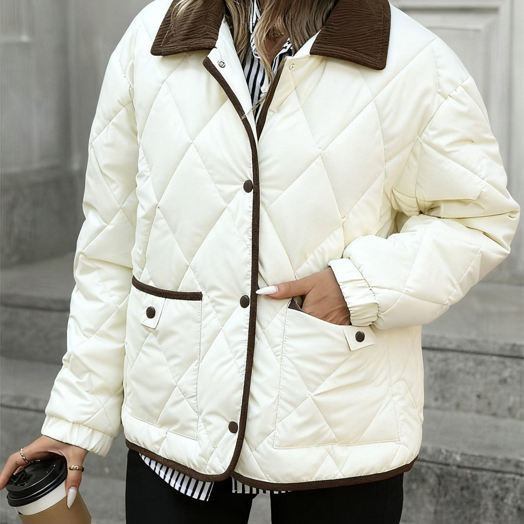 Imogen | Quilted Down Jacket with Check Pattern
