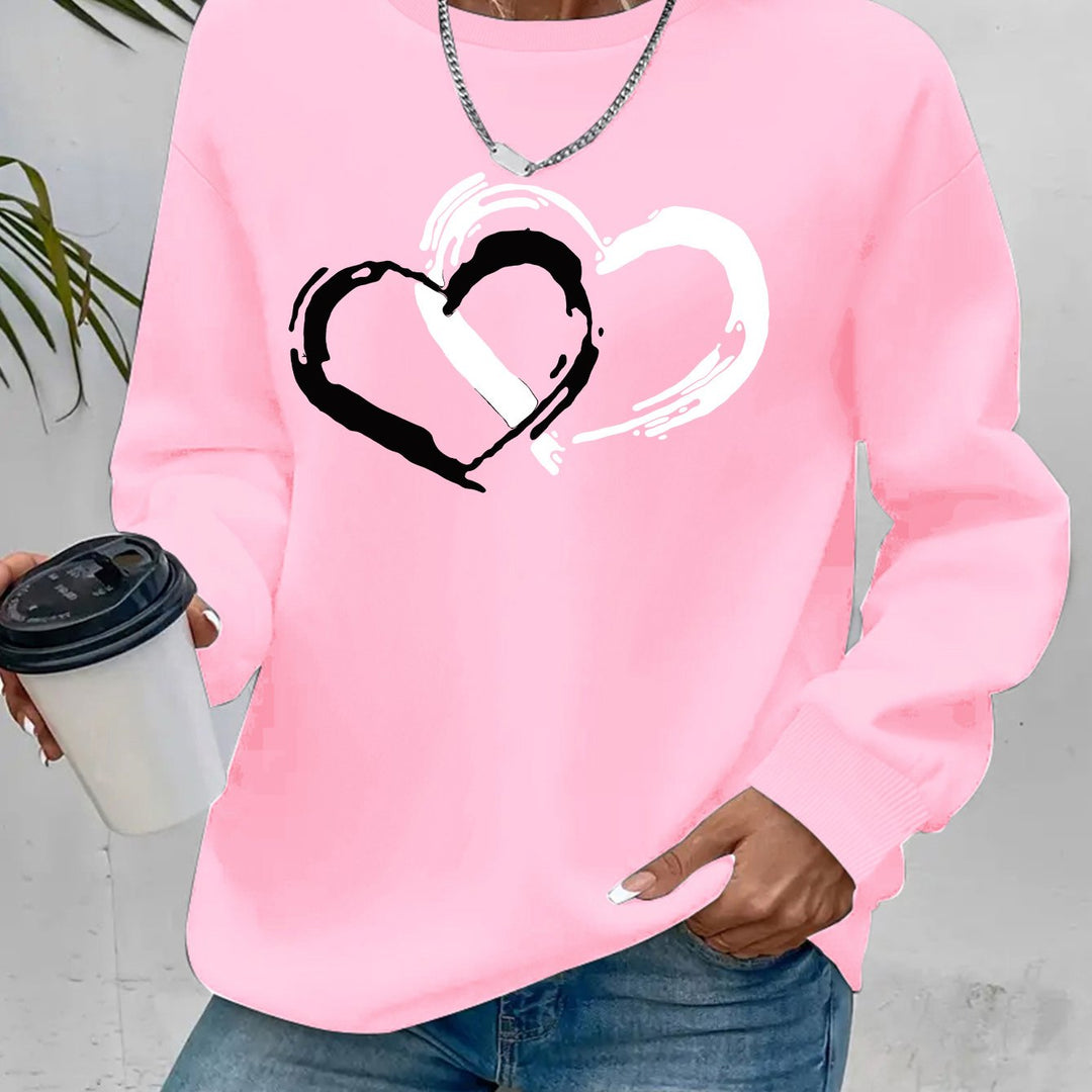 ZOEY – DOUBLE HEART GRAPHIC SWEATSHIRT