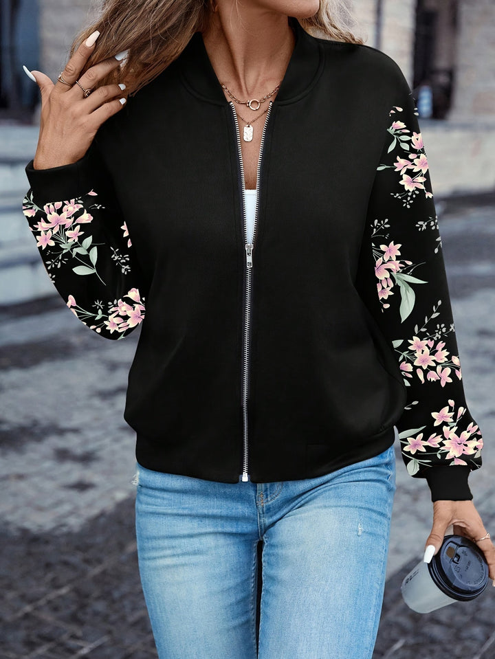 Thea - Trendy Floral Print Jacket