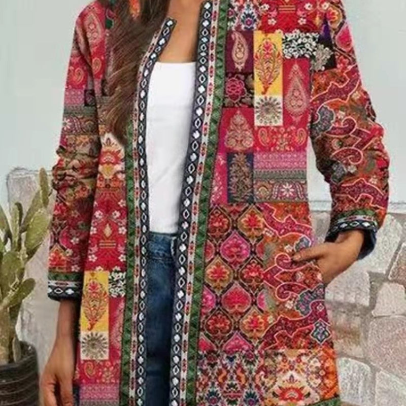 Rosetta | Women's Long Cardigan with Print and Pockets