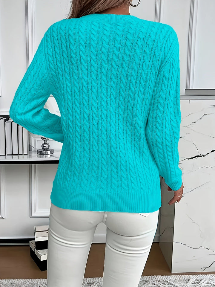 Faye | Cable Knit Round Neck Sweater