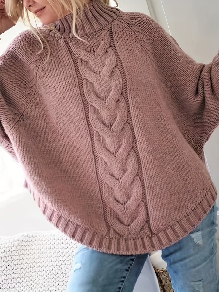 Gwendolyn | Cable Knit High Neck Sweater