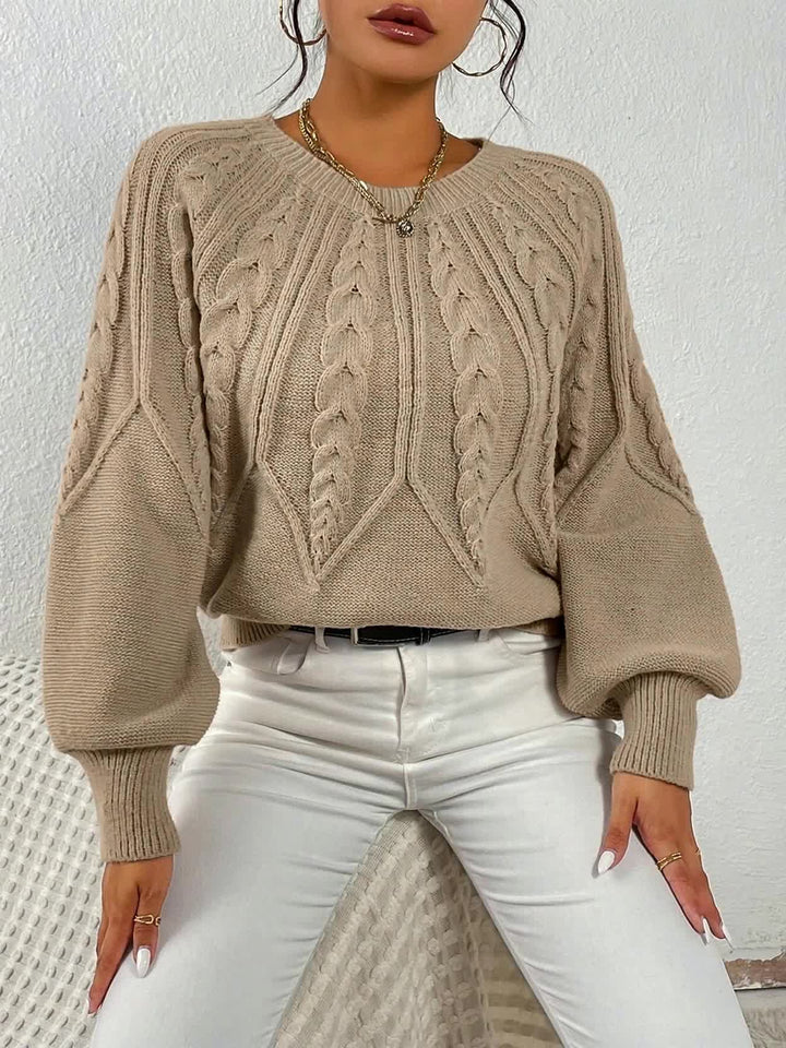 Sabine | Cable Knit Lantern Sleeve Sweater