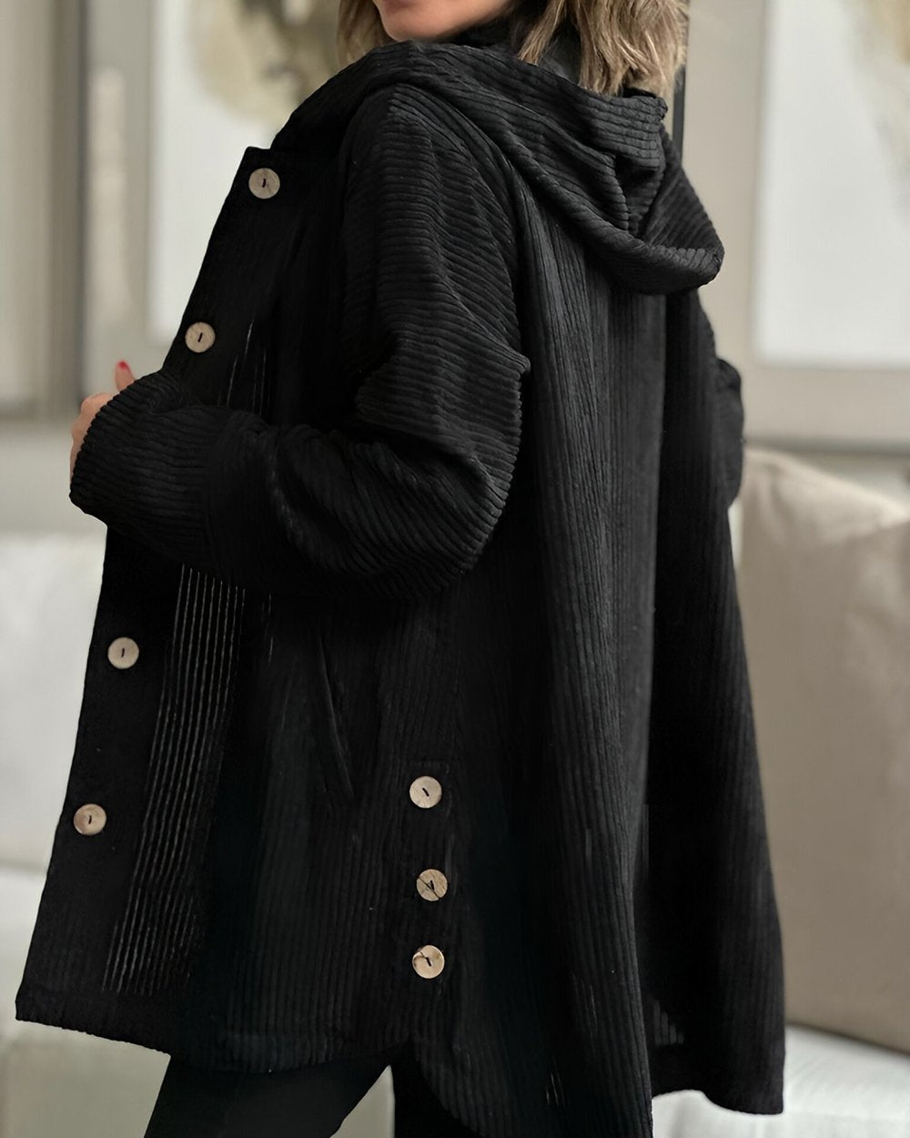 Cordia - Comfortable Cord Jacket with Hood