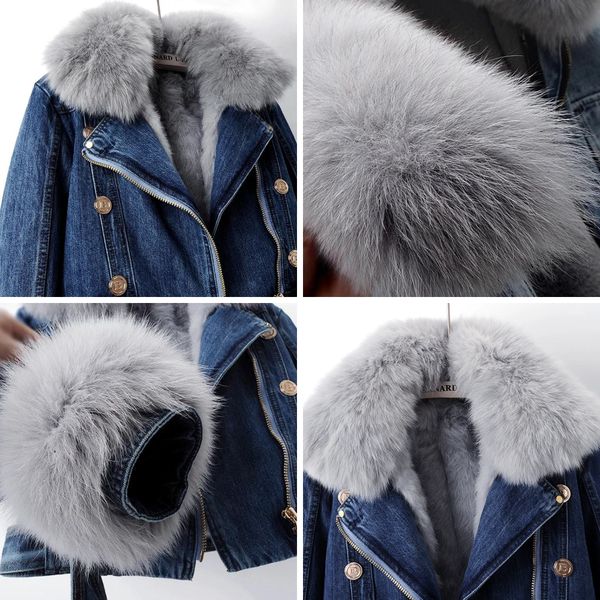 Margaux Luxe Padded Faux Fur Denim Jacket
