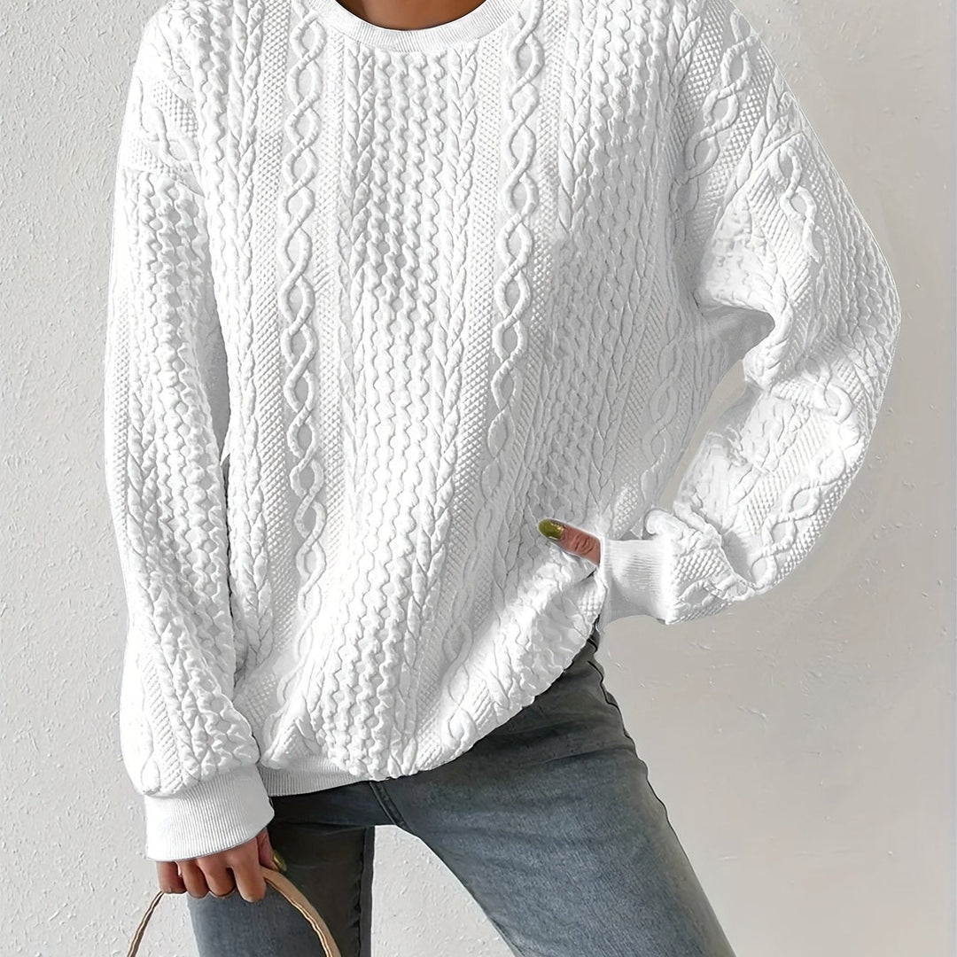 Joyce | Textured Cable Knit Sweatshirt