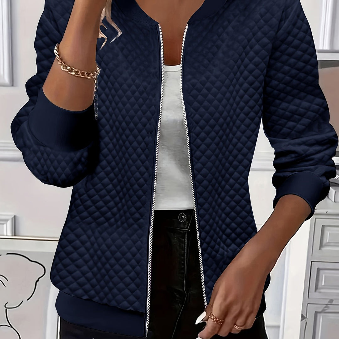 Carolyn | Quilted Texture Baseball Jacket