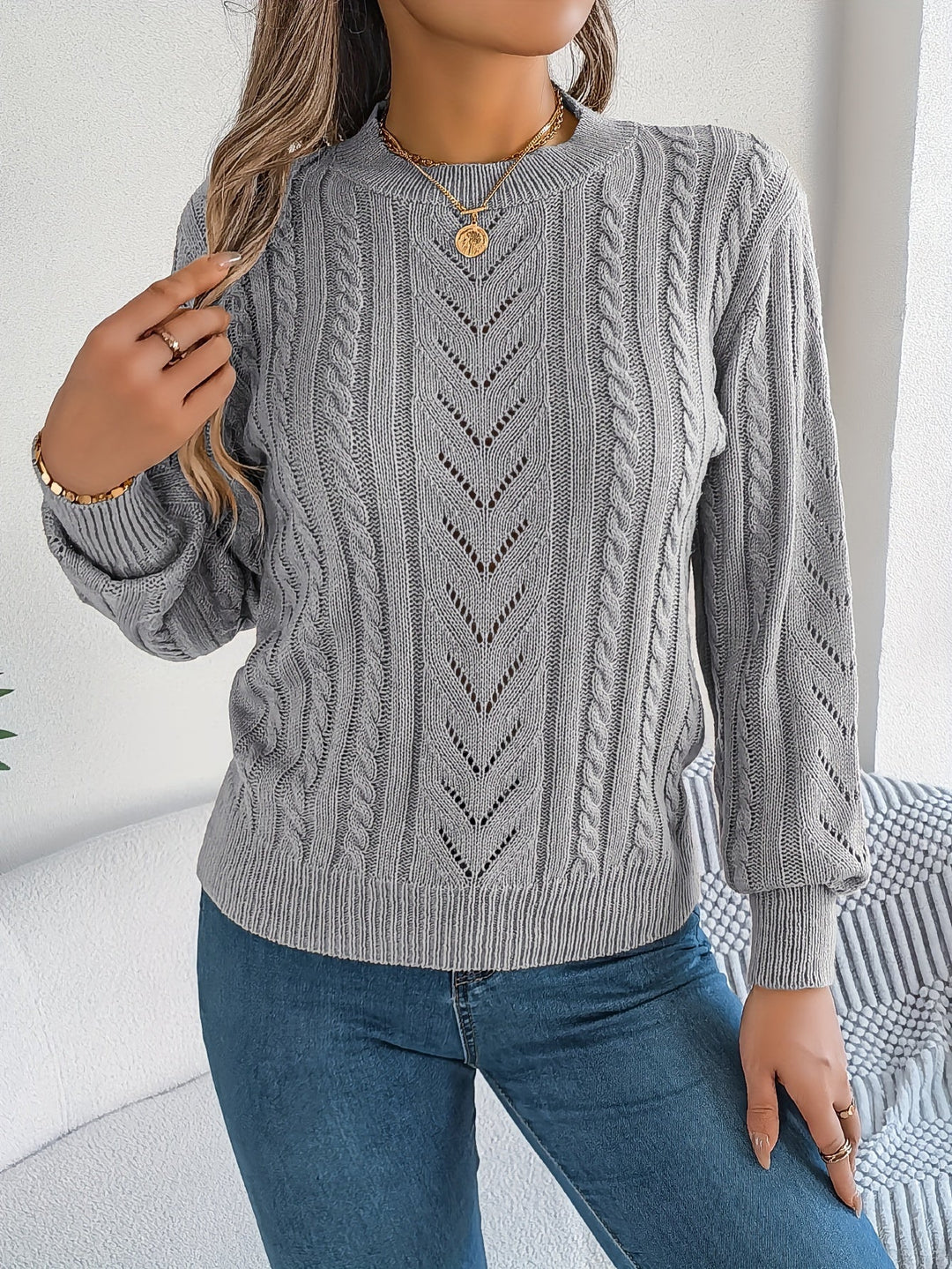 Blythe | Cable Knit Textured Sweater