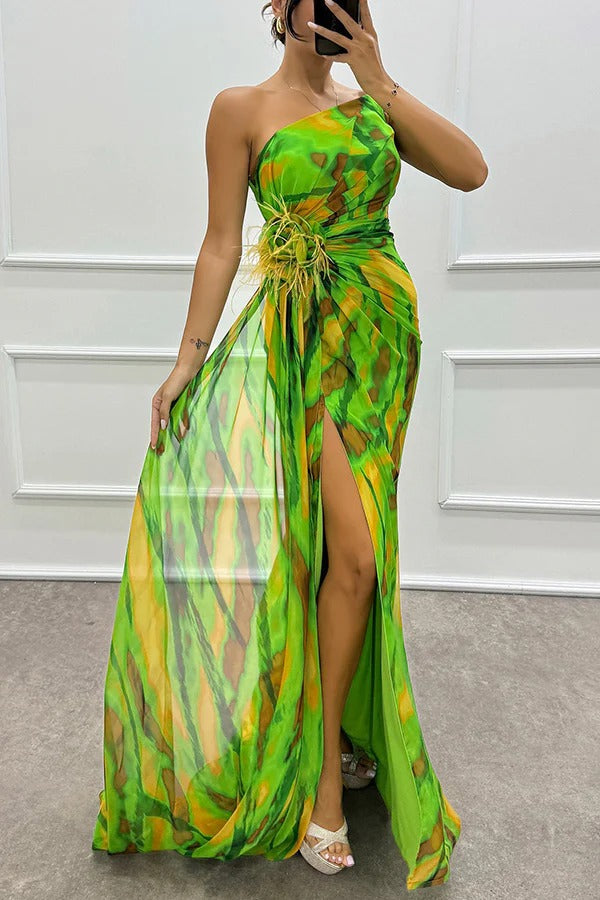 Elegant Vibrant Flowy A-Line Maxi Dress for Women&