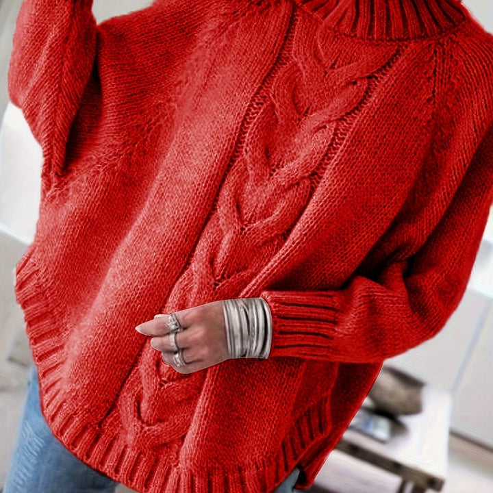 Corinne | Cozy High Neck Cable Knit Sweater
