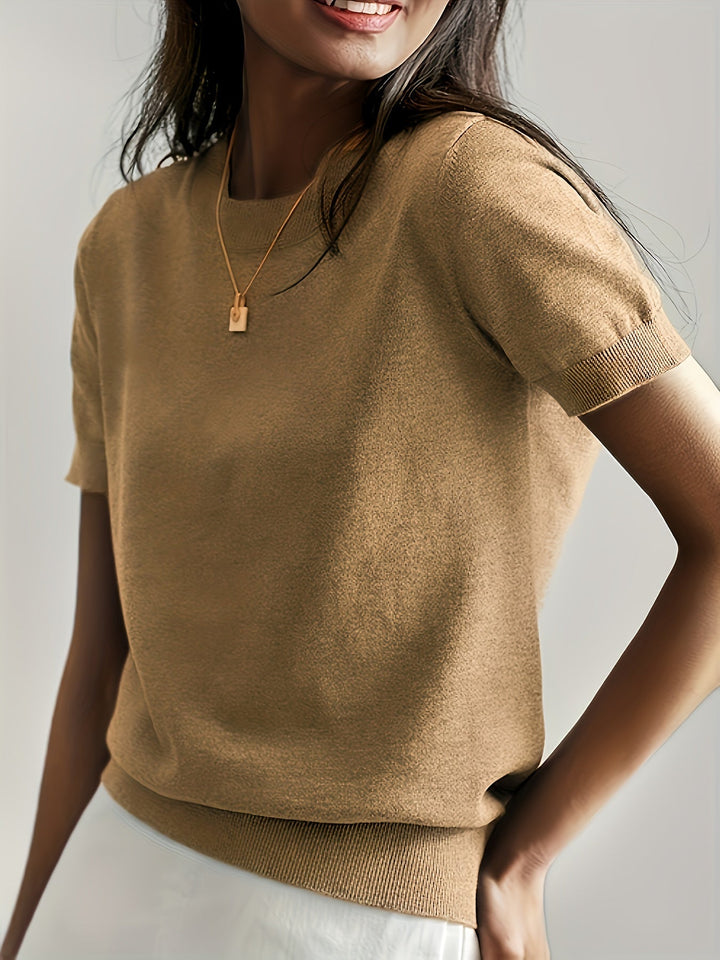 Harriet | Fine Knit Short Sleeve Sweater