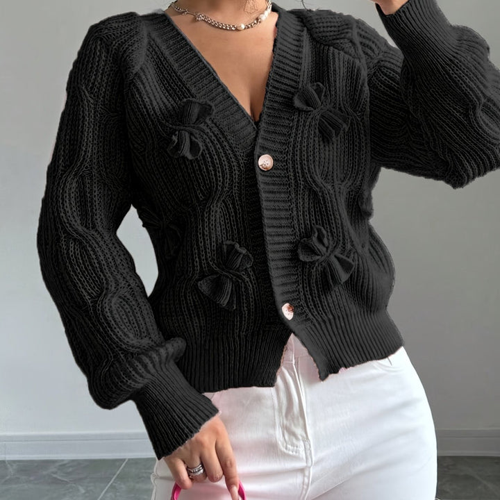Juniper | Soft Cardigan with Bow Detail and Long Sleeves