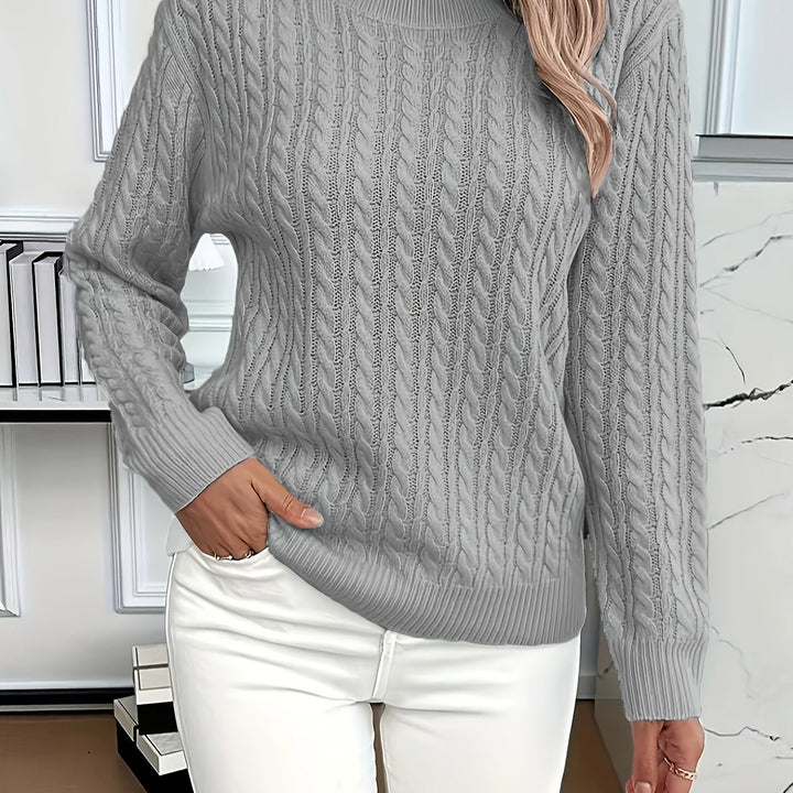 Faye | Cable Knit Round Neck Sweater