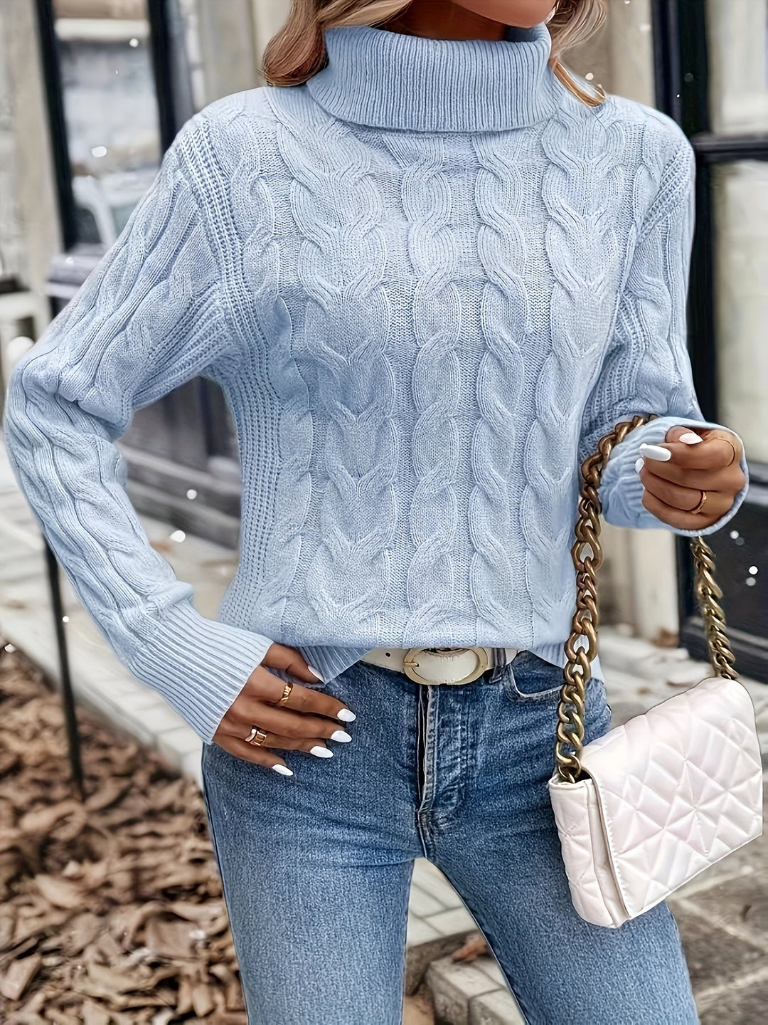 Celeste | Cozy Cable Knit Turtleneck