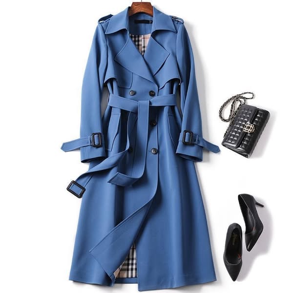 Ladies Reversible Belted Trench Coat