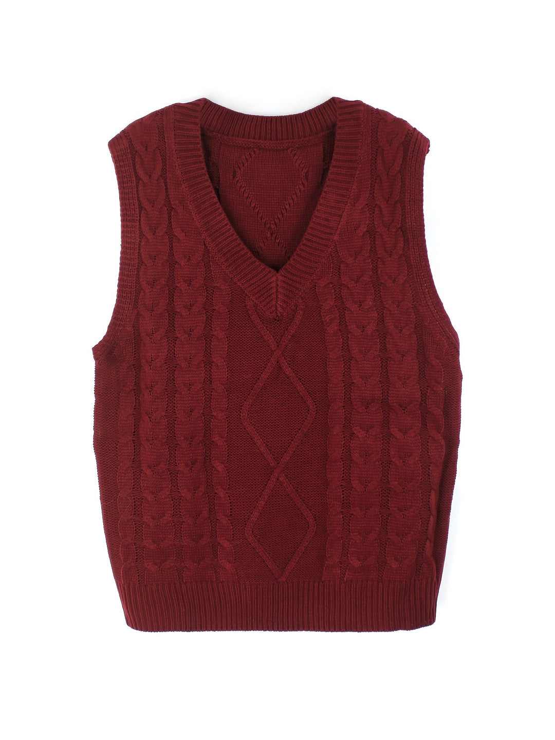 Cora | Cozy Cable Knit V-Neck Sweater Vest