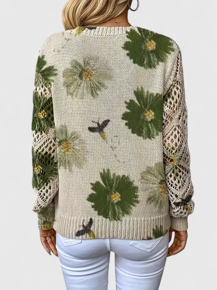 Deborah - Casual Flower Sweater