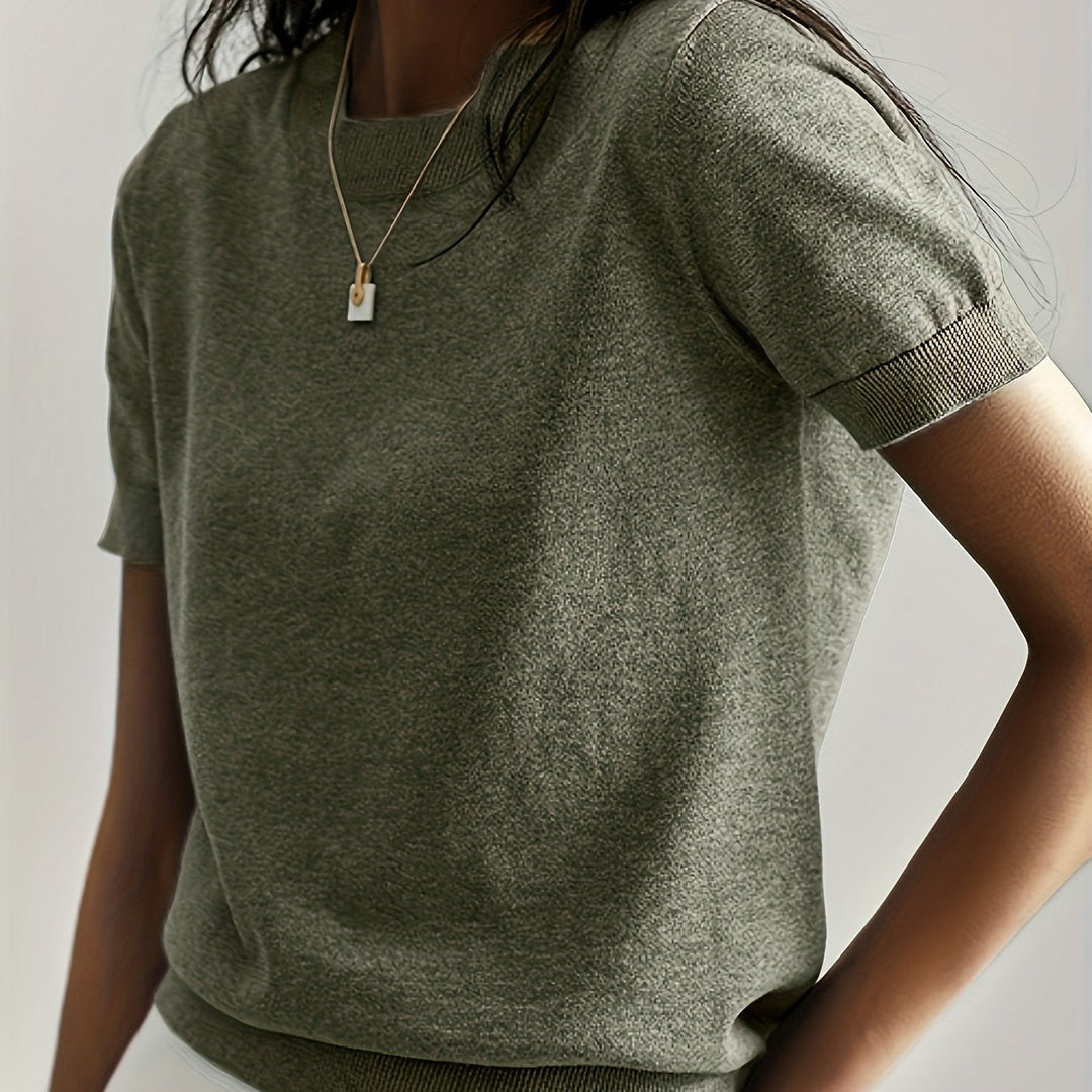 Harriet | Fine Knit Short Sleeve Sweater