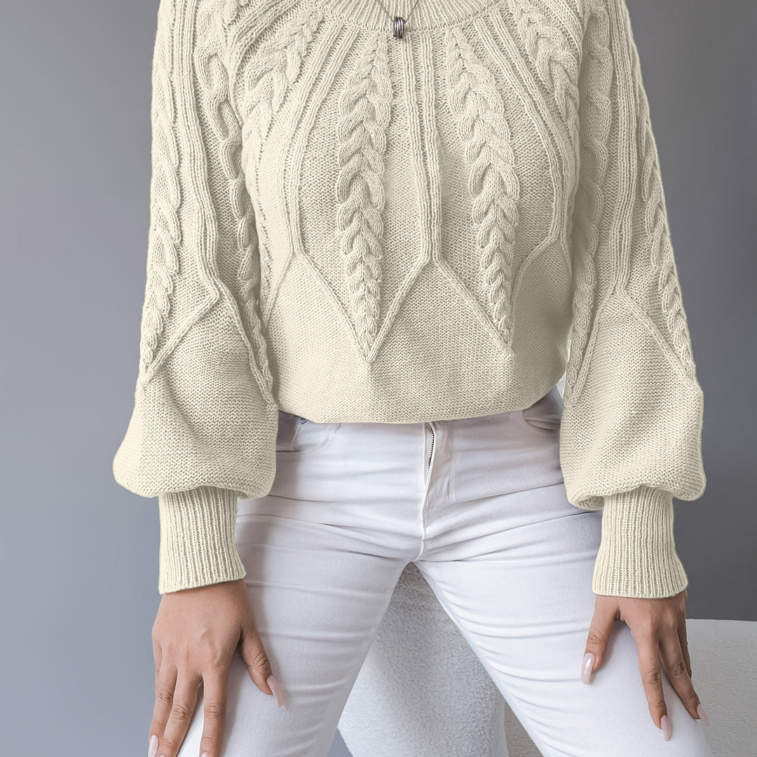 Sabine | Cable Knit Lantern Sleeve Sweater