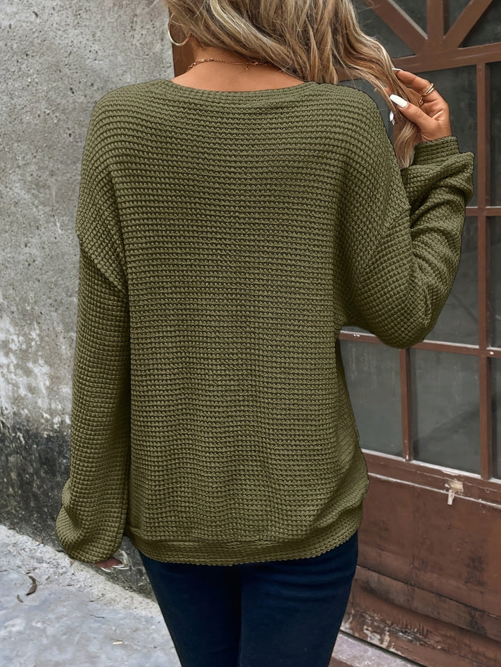 Carly | Relaxed Waffle Knit Sweater