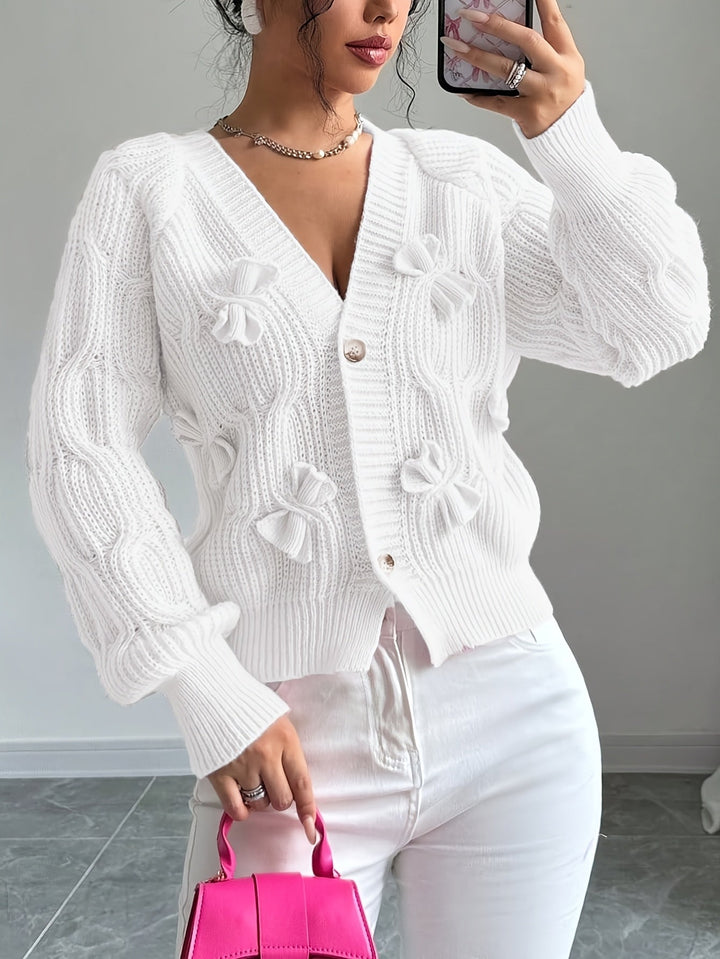 Juniper | Soft Cardigan with Bow Detail and Long Sleeves