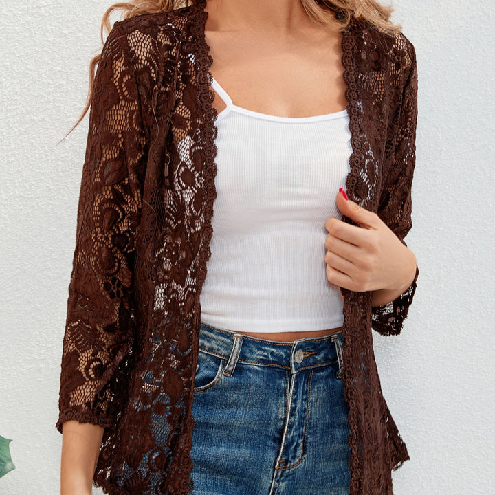 Cassandra | Floral Openwork Cardigan