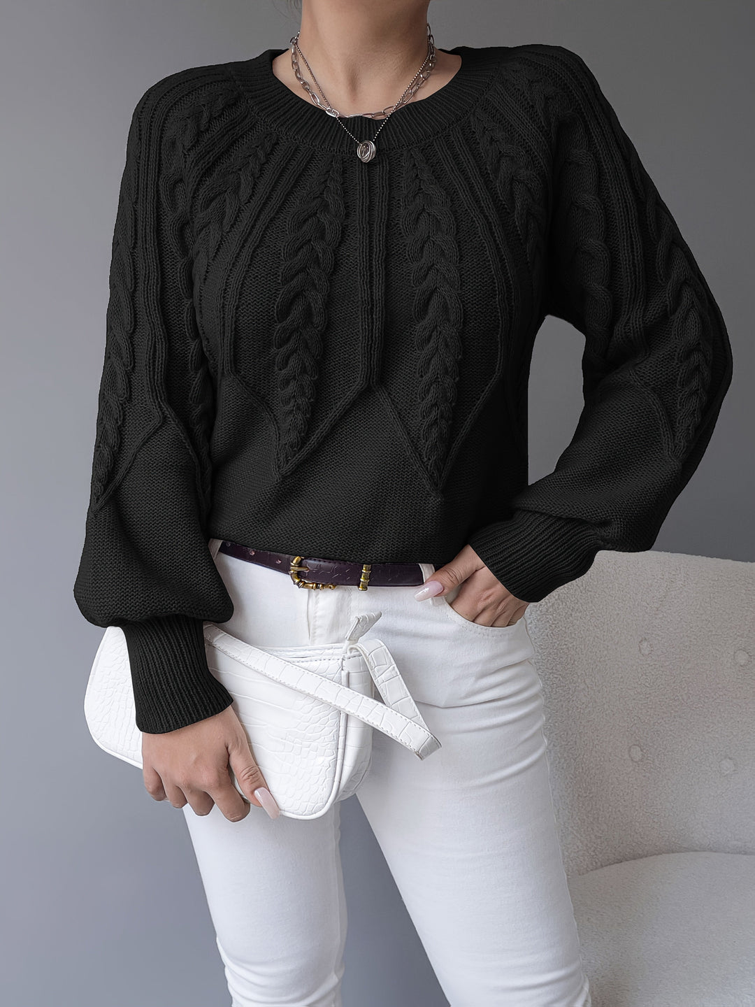 Elsie | Cable Knit Texture Sweater
