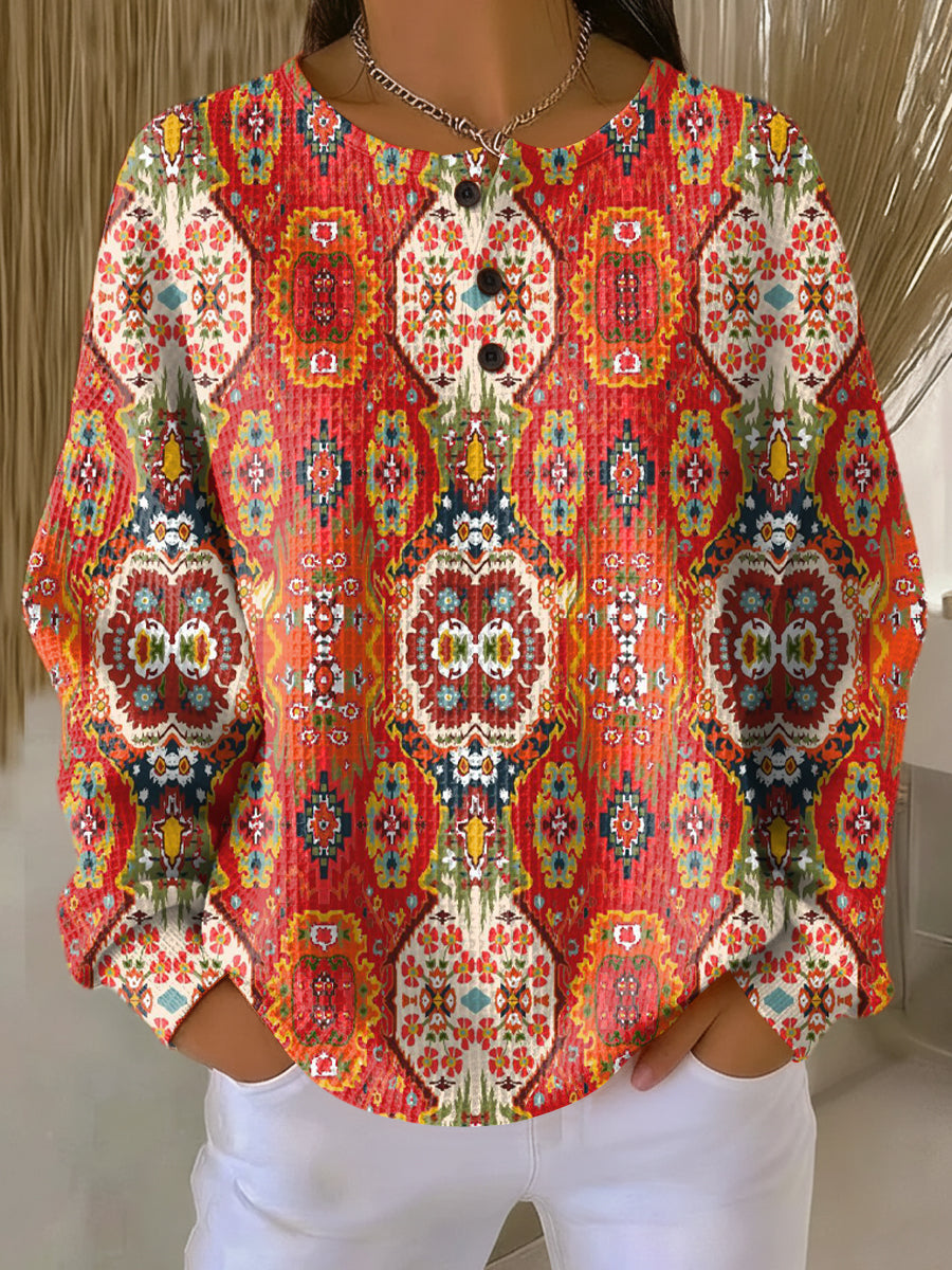Selma | Pullover with Ethnic Flower Pattern