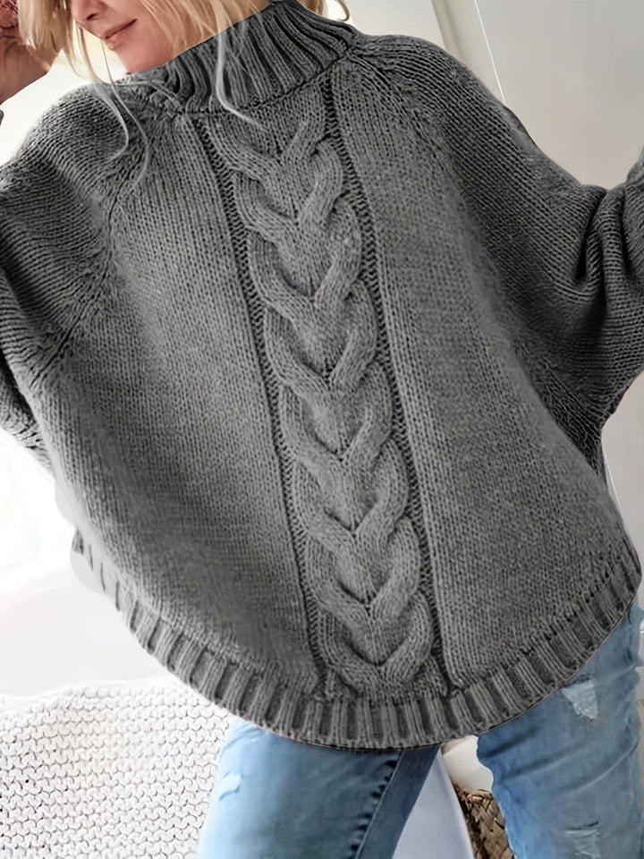 Gwendolyn | Cable Knit High Neck Sweater