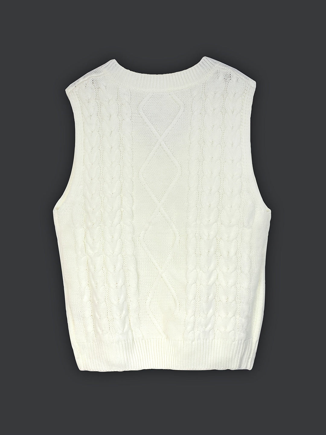 Cora | Cozy Cable Knit V-Neck Sweater Vest