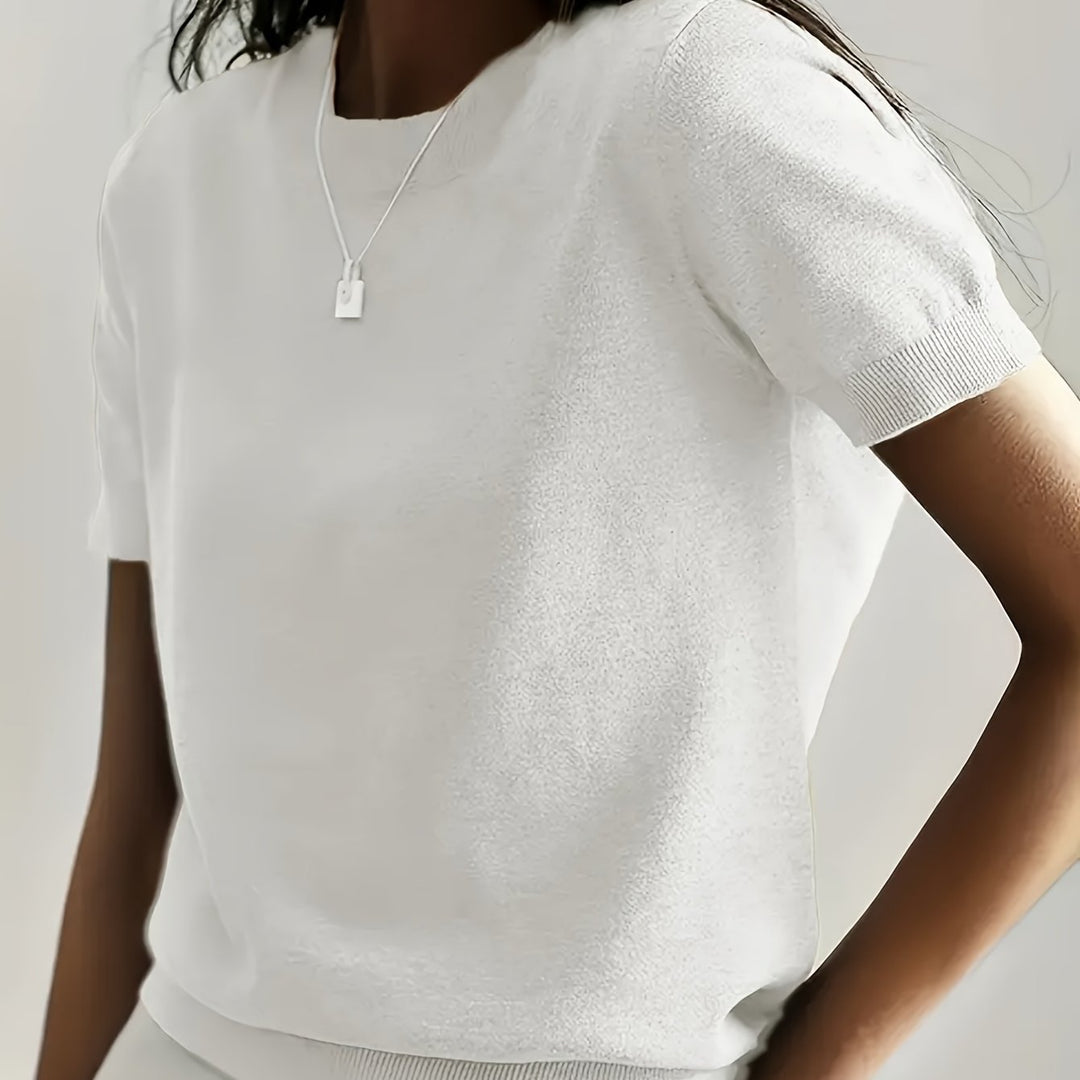 Harriet | Fine Knit Short Sleeve Sweater
