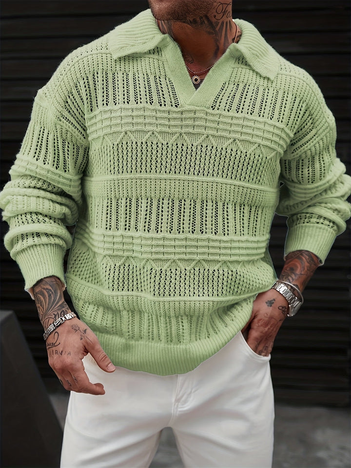Oscar | Textured Knitted Sweater with Collar
