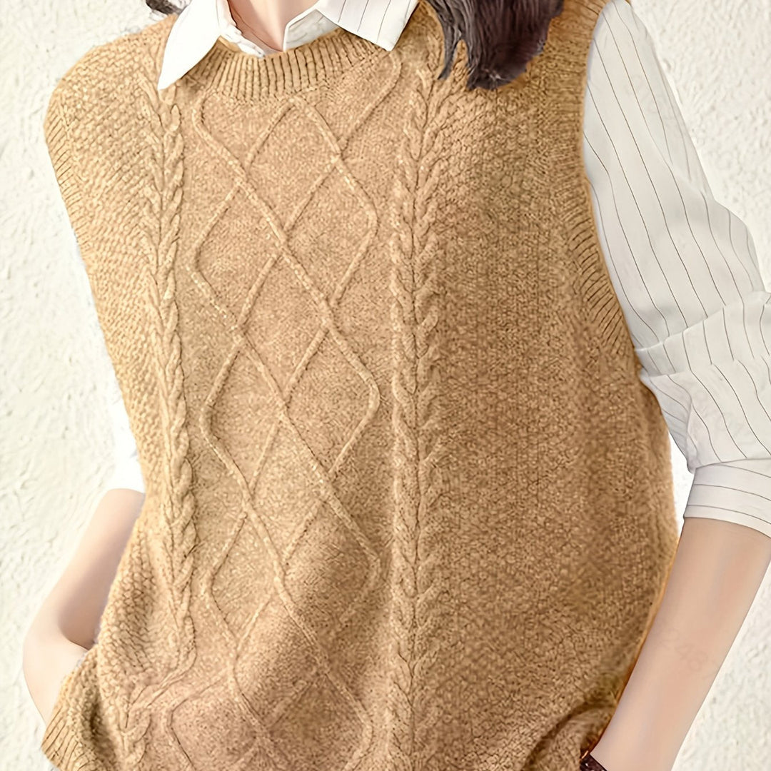 Brooke | Cable Knit Sweater Vest