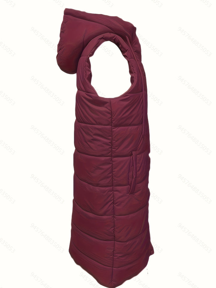 Helen | Long Padded Vest with Hood