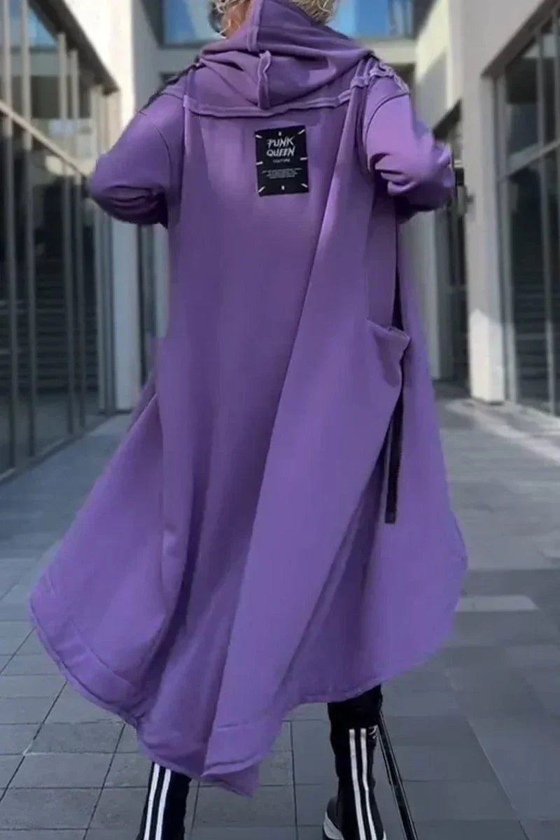 RILEY – FUTURISTIC HOODED LONG COAT