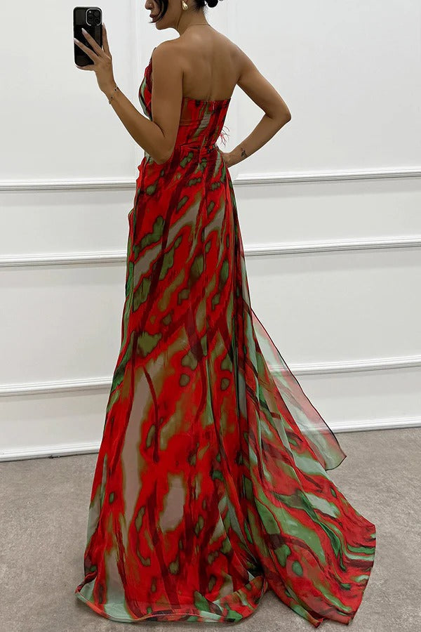 Elegant Vibrant Flowy A-Line Maxi Dress for Women&