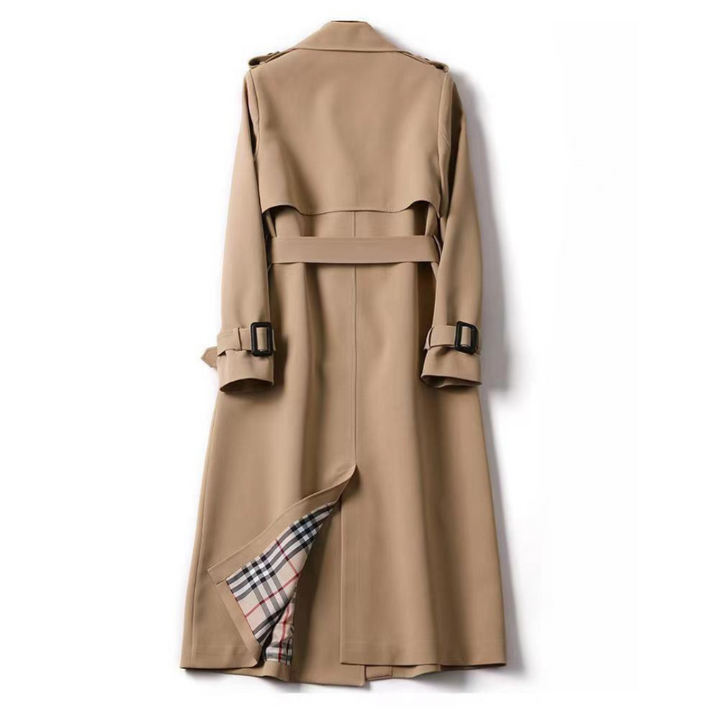 Women's Double-Breasted Outerwear with Belt and Classic Lapels